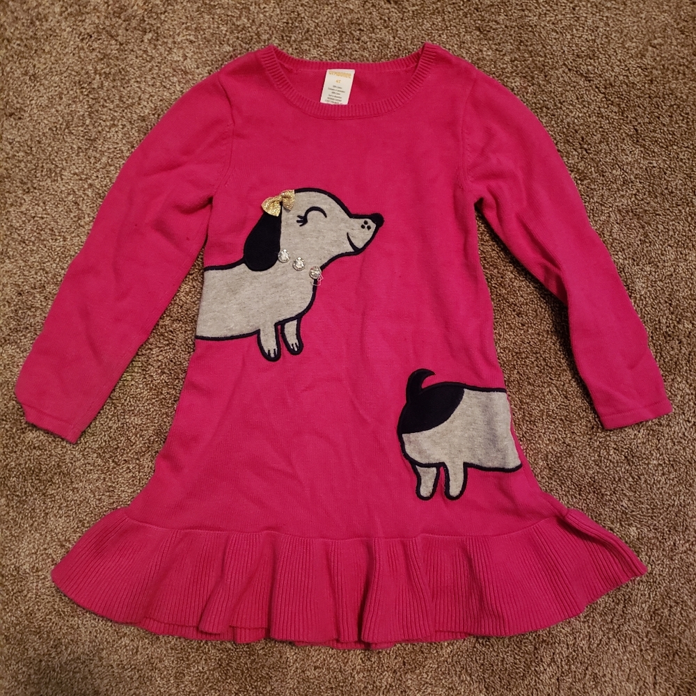 Hot pink bejeweled long sweater